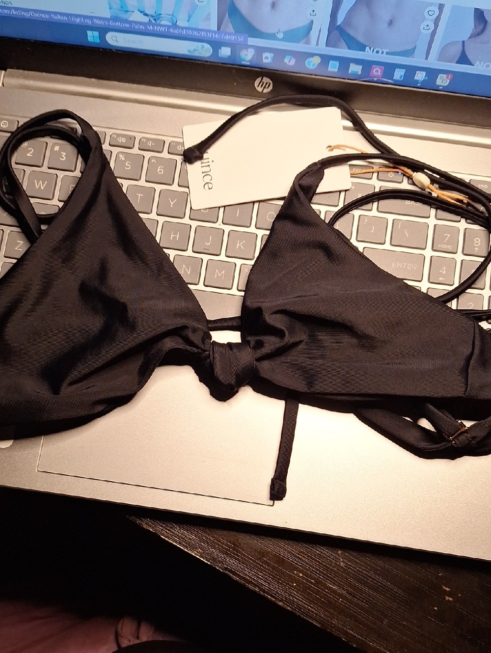 Quince Black Knot Bikini Top
